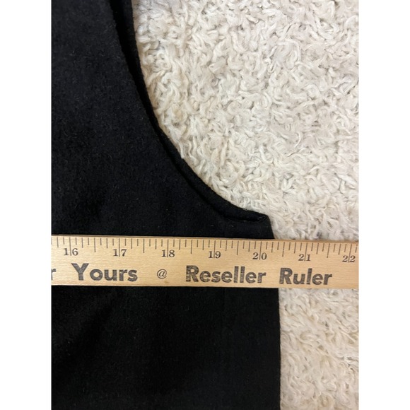 Victor Alfaro Vest Womens Small Black Open Pockets Chic City Wool Blend - Picture 3 of 7